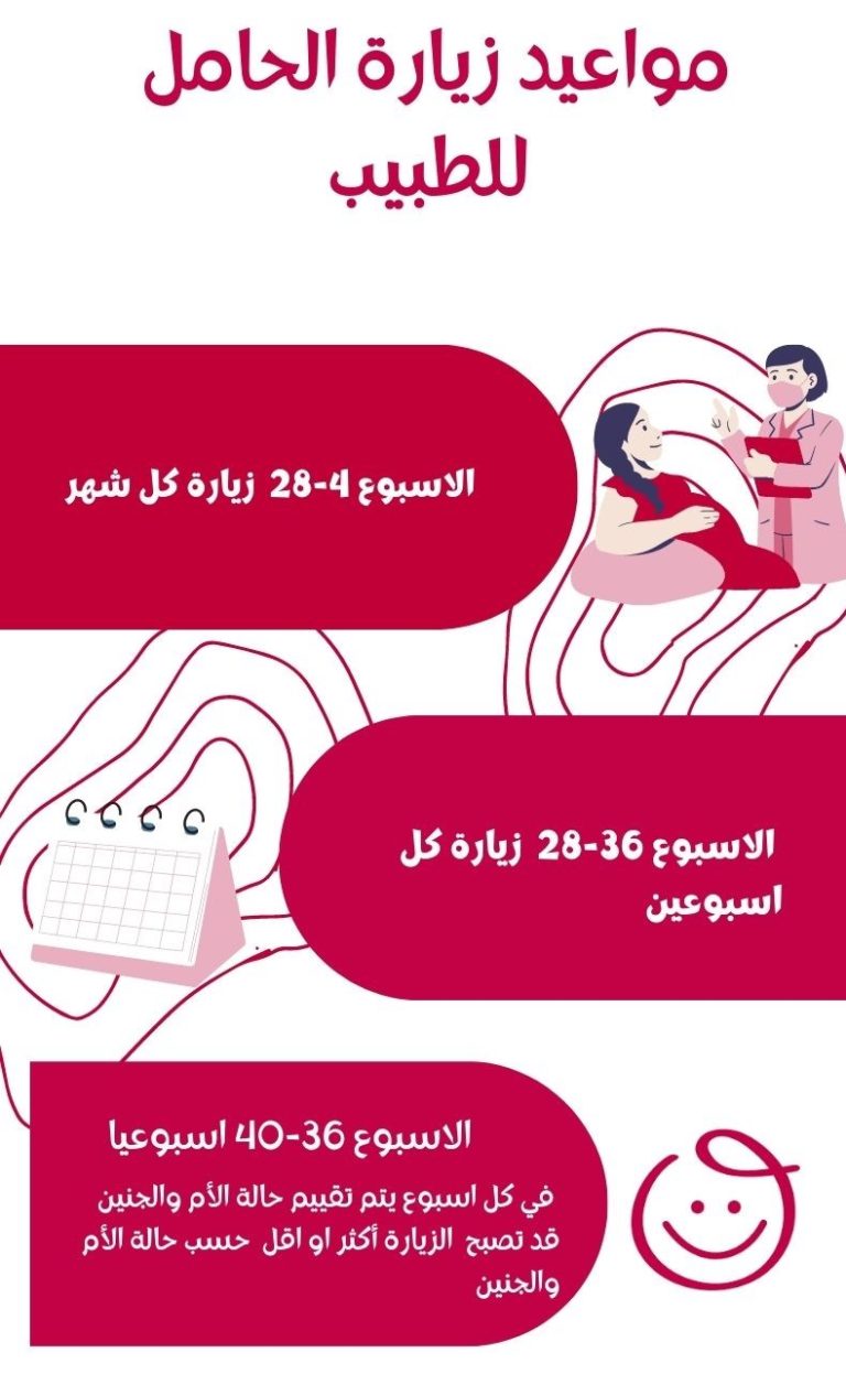 مواعيد زيارة الحامل للطبيب