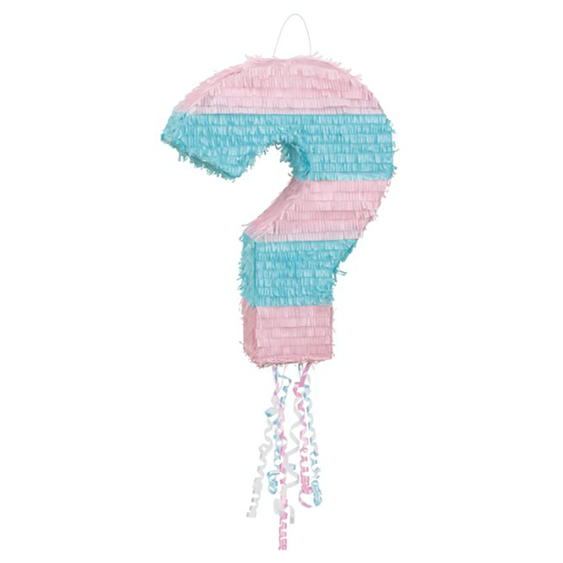 Unique question mark gender reveal 3D pull piñata