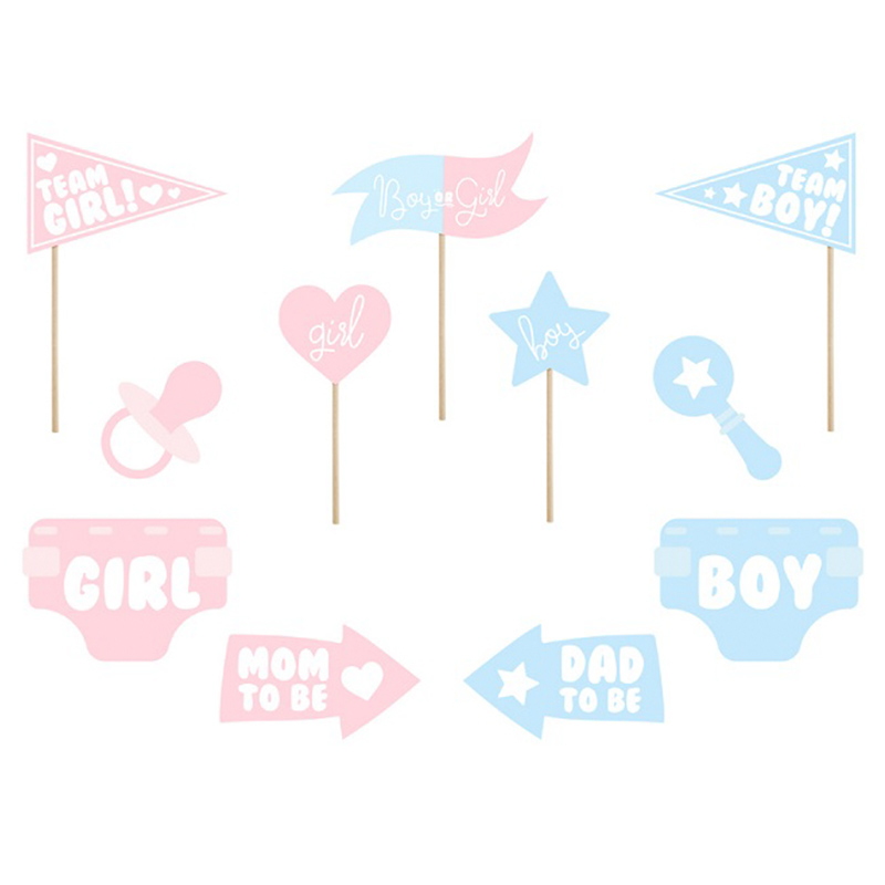 Gender reveal photo booth props