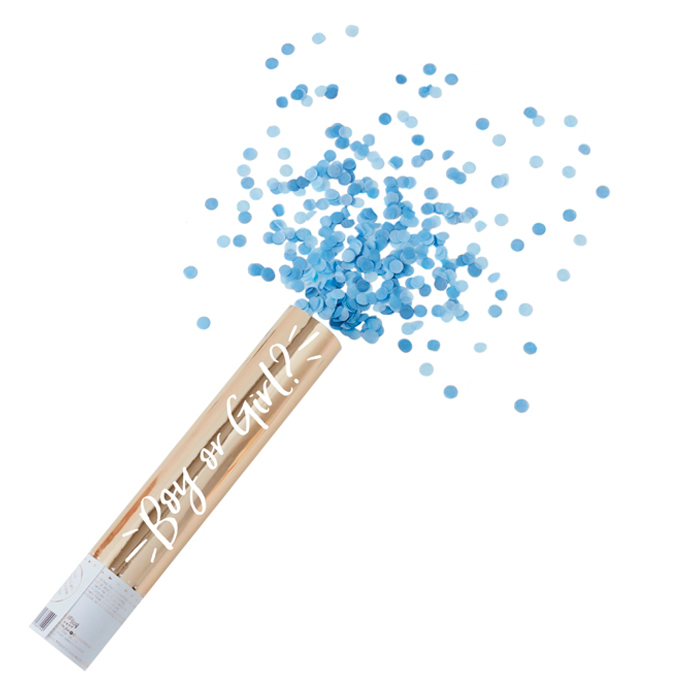 Ginger Ray blue gender reveal cannon shooter