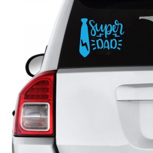 ملصق سيارات Super Dad بلون أزرق من تونكل هاندز